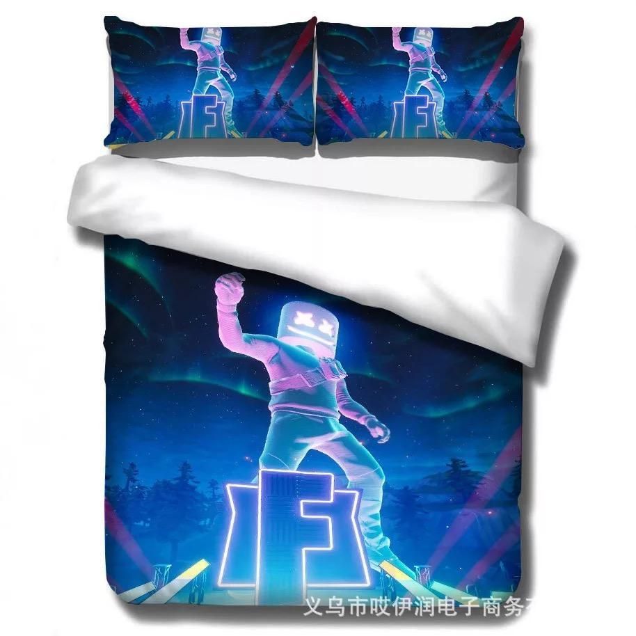 Game Fortnite Season 8 Marshmello 10 Duvet Cover Pillowcase Bedding
