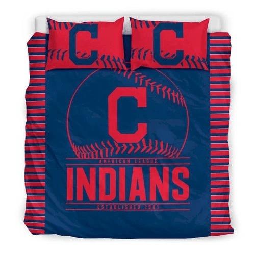 Mlb Cleveland Indians Bedding Sets Duvet Cover Bedroom Quilt Bed