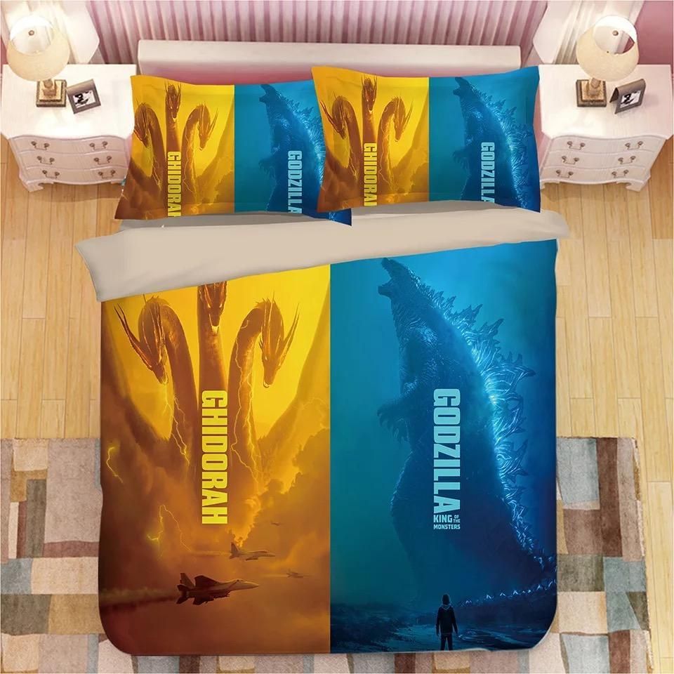 Godzilla 4 Duvet Cover Pillowcase Bedding Sets Home Decor Quilt