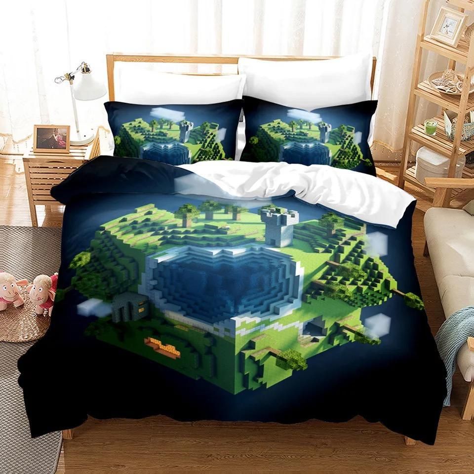 Minecraft 2 Duvet Cover Pillowcase Bedding Sets Home Bedroom Decor