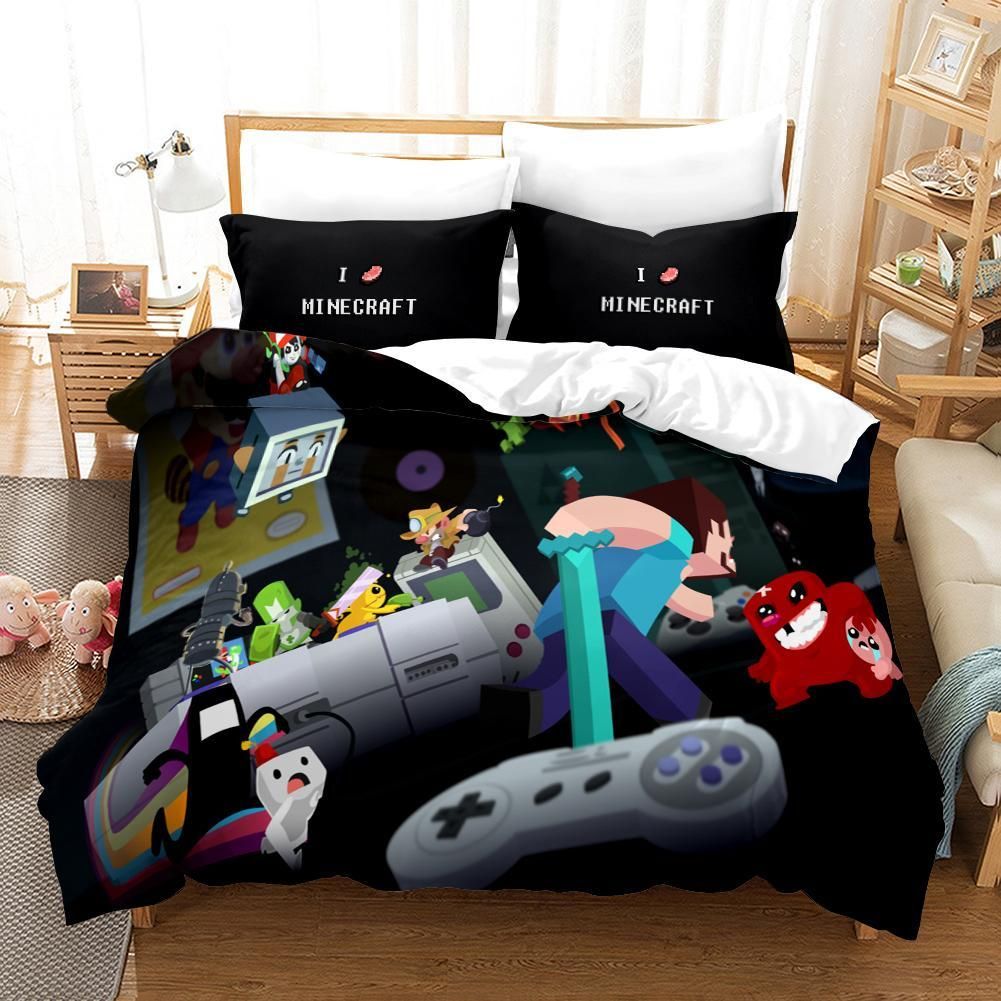 Minecraft 21 Duvet Cover Pillowcase Bedding Sets Home Bedroom Decor