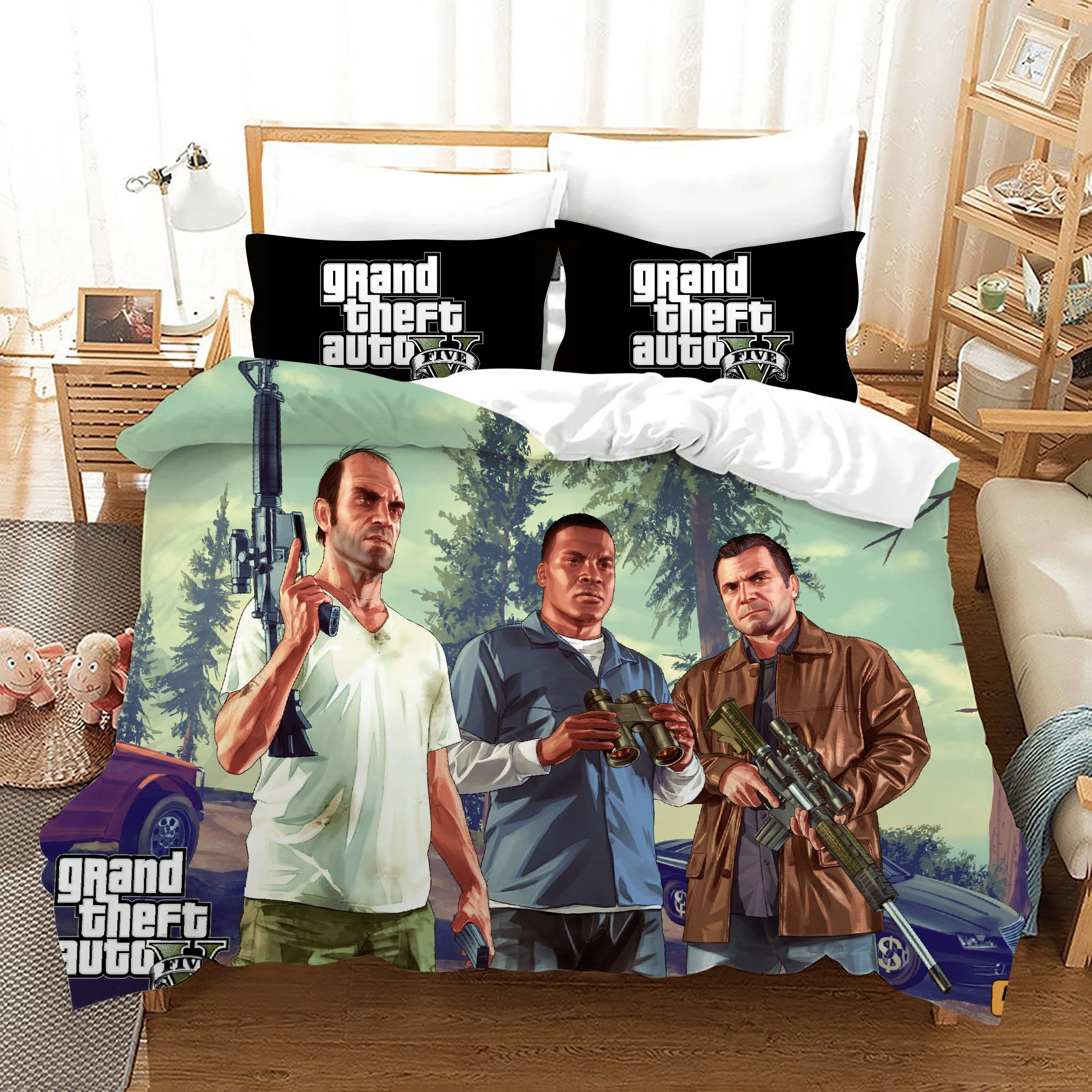 Grand Theft Auto 13 Duvet Cover Pillowcase Bedding Sets Home
