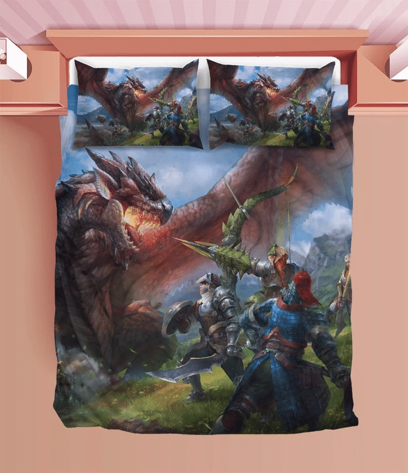 Monster Hunter Duvet Rathalos Bedding Sets Comfortable Gift Quilt Bed