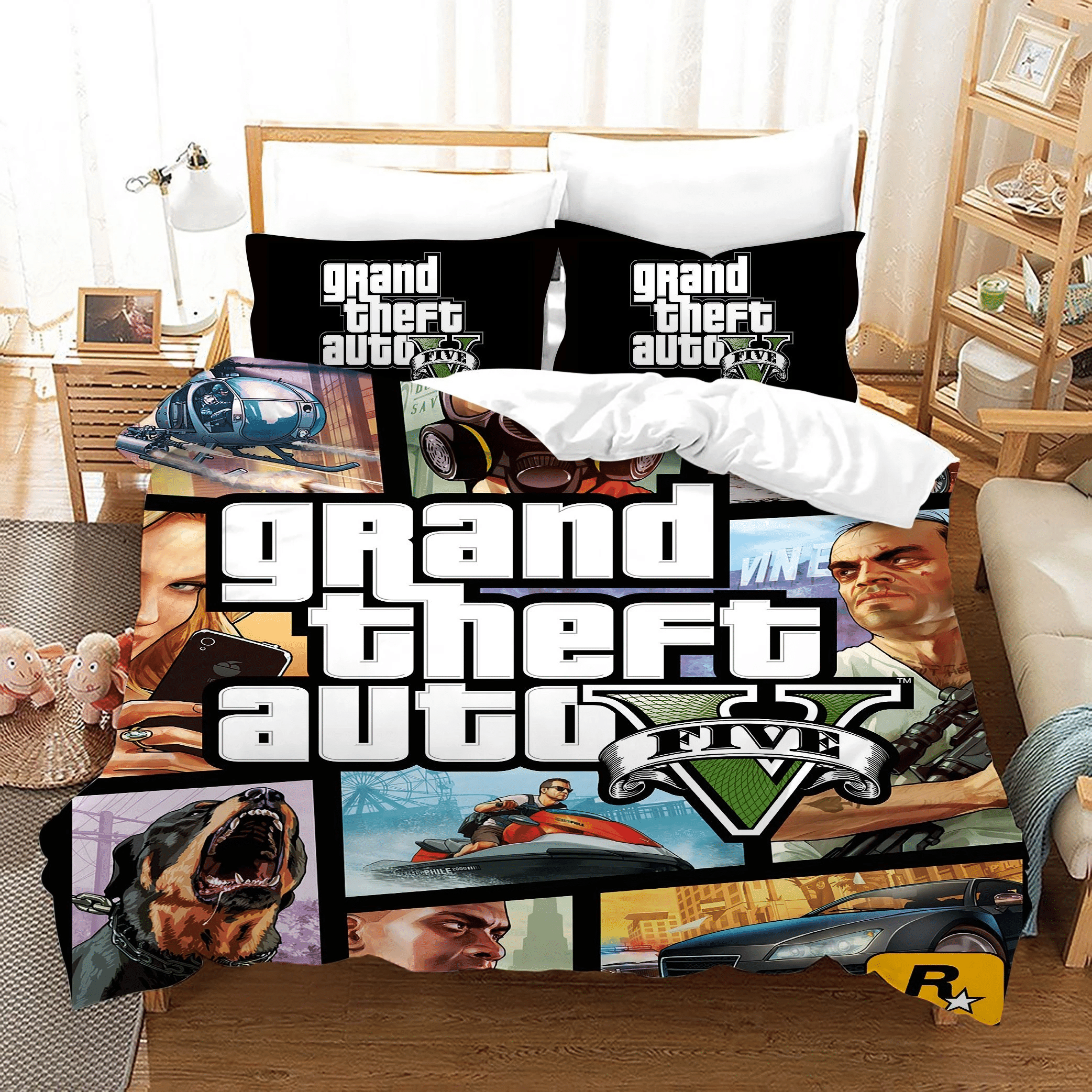 Grand Theft Auto 1 Duvet Cover Pillowcase Bedding Sets Home