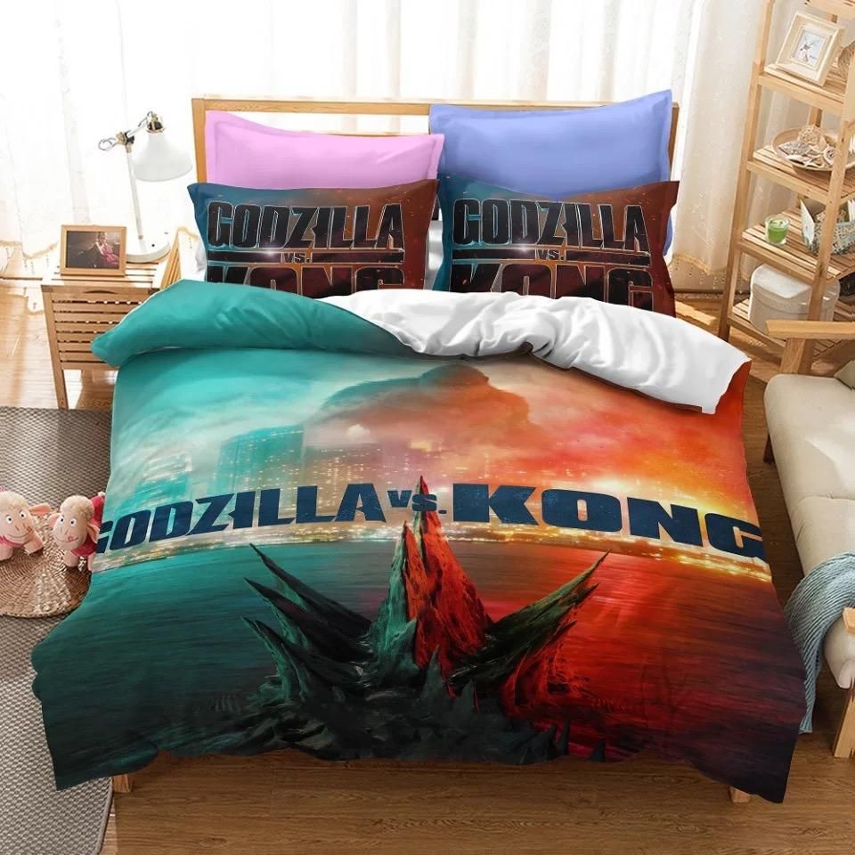 Godzilla Vs Kong 3 Duvet Cover Quilt Cover Pillowcase Bedding