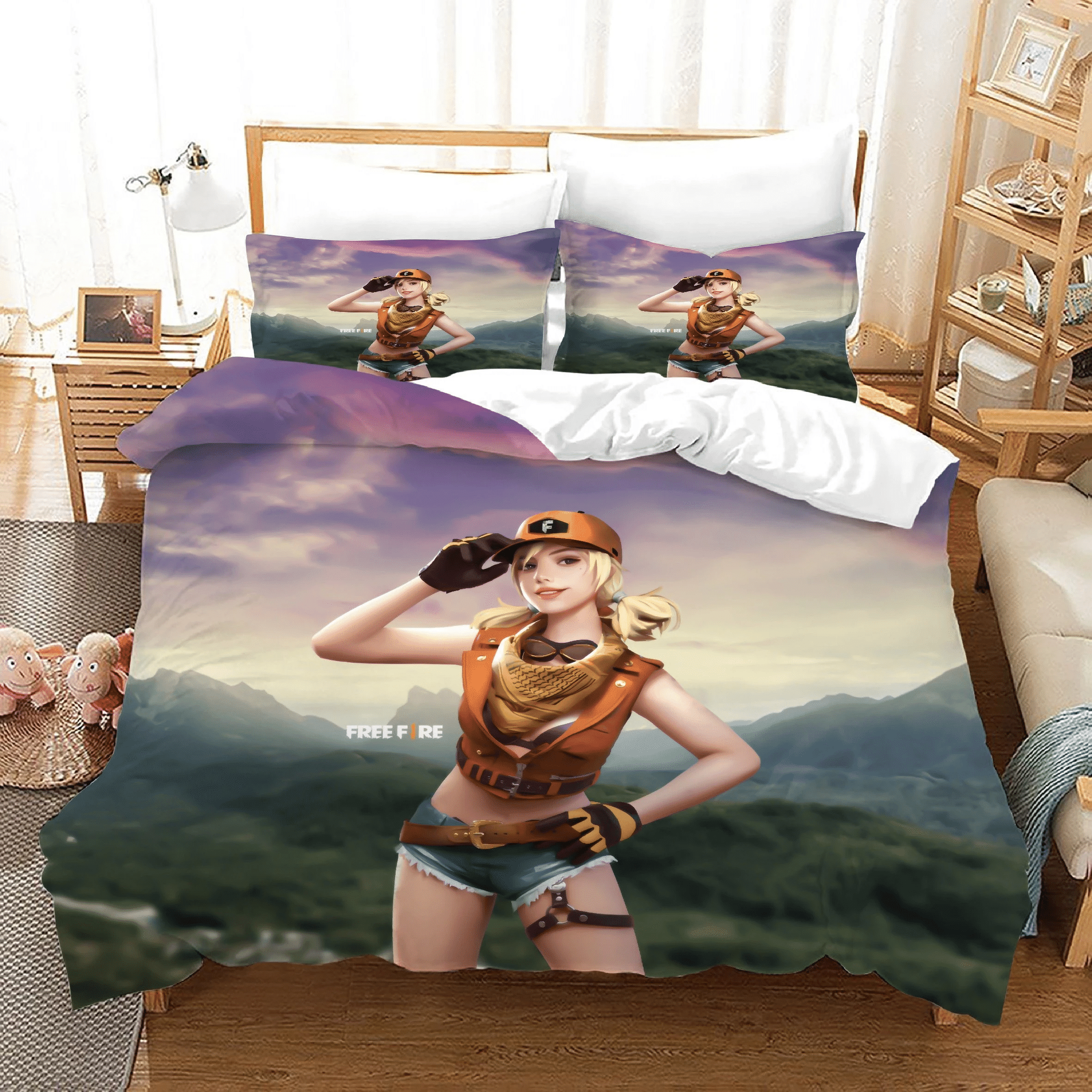 Free Fire 3 Duvet Cover Pillowcase Bedding Sets Home Bedroom