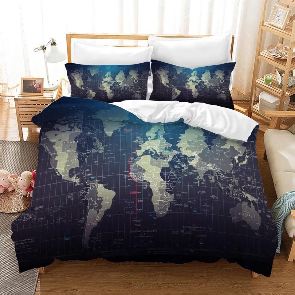 Map Of The World 2 Duvet Cover Quilt Cover Pillowcase