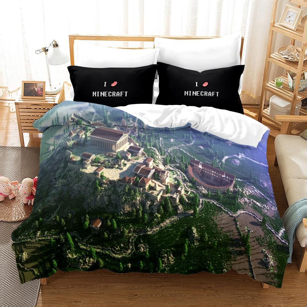 Minecraft 28 Duvet Cover Pillowcase Bedding Sets Home Bedroom Decor