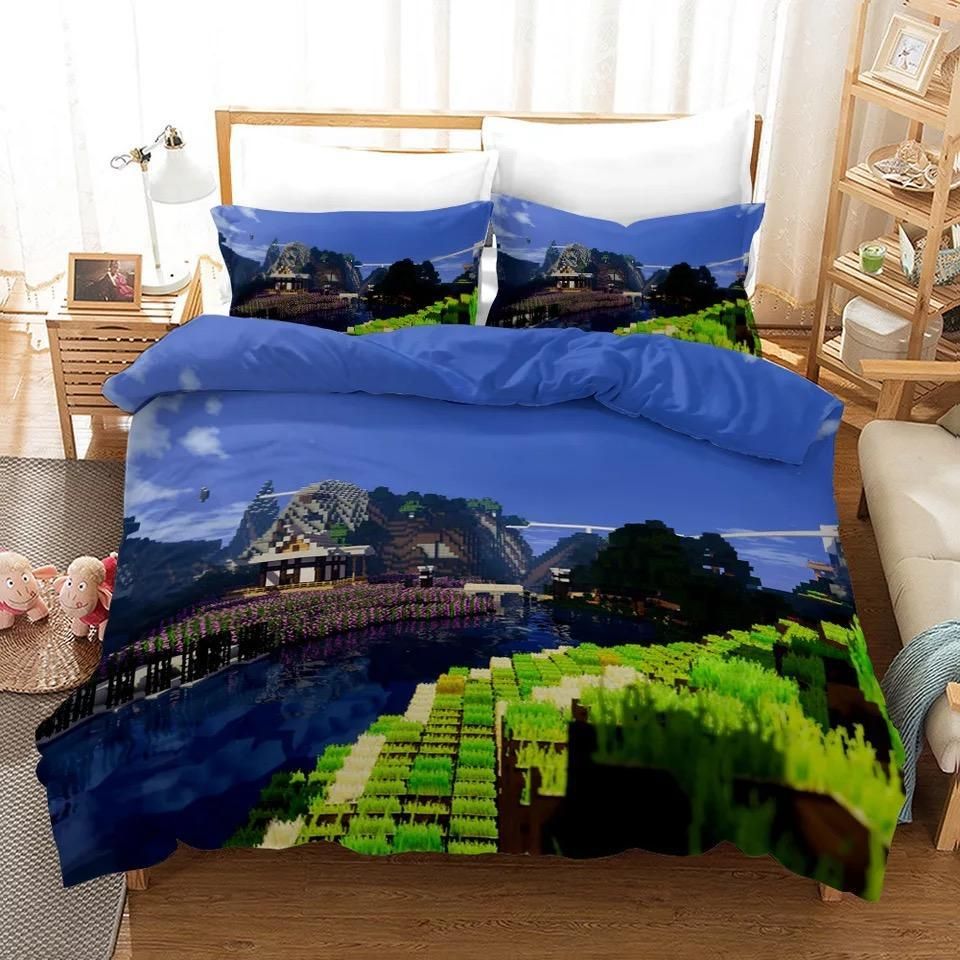 Minecraft 6 Duvet Cover Pillowcase Bedding Sets Home Bedroom Decor