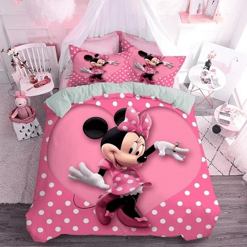 Minnie Mouse Bedding Sets Duvet Cover Bedroom Quilt Bed Sets