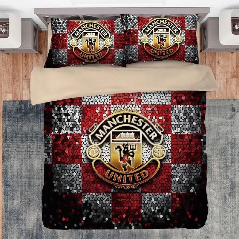 Manchester United Football 22 Duvet Cover Pillowcase Bedding Sets Home