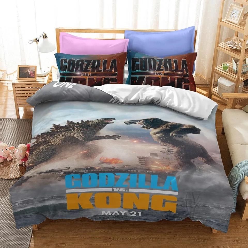 Godzilla Vs Kong 8 Duvet Cover Quilt Cover Pillowcase Bedding