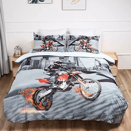 Motocross City Scape Bedding Sets Duvet Cover Bedroom Quilt Bed