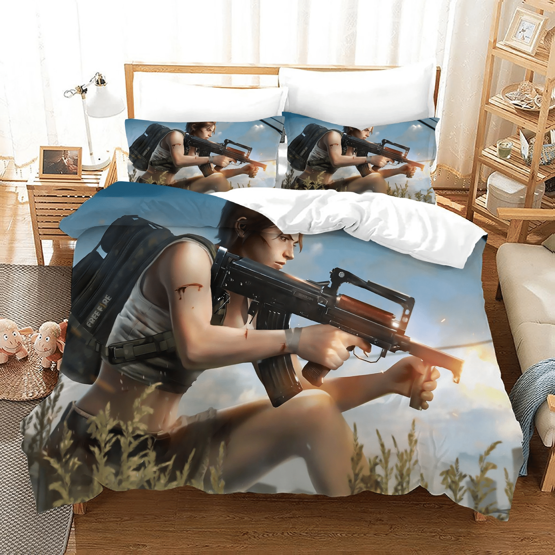 Free Fire 6 Duvet Cover Pillowcase Bedding Sets Home Bedroom