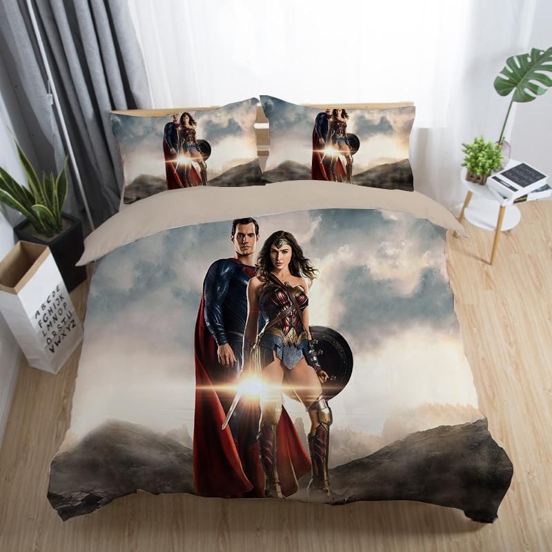 Justice League Wonder Woman Superman 26 Duvet Cover Pillowcase Bedding
