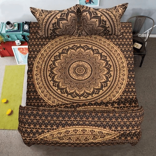Golden Mandala Bedding Sets Duvet Cover Bedroom Quilt Bed Sets