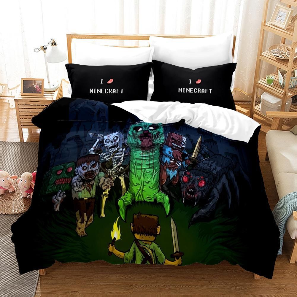 Minecraft 15 Duvet Cover Pillowcase Bedding Sets Home Bedroom Decor
