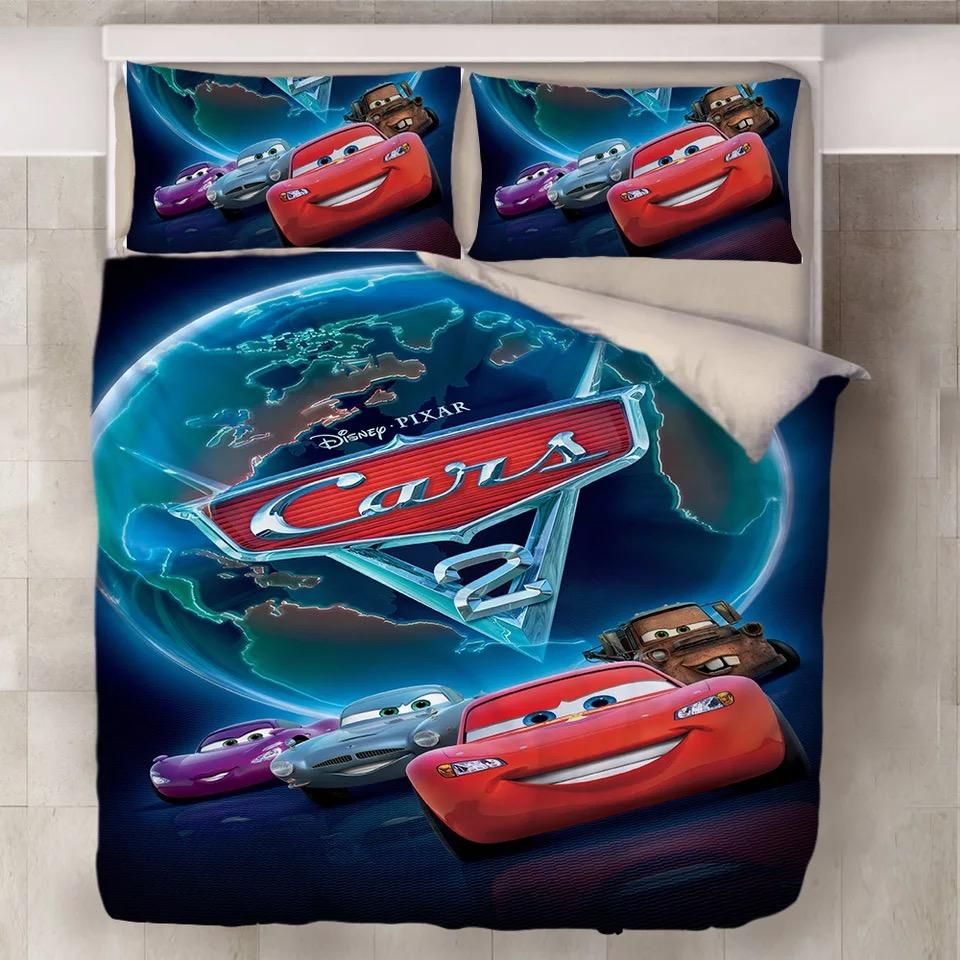 Movie Cars Lightning Mcqueen 12 Duvet Cover Pillowcase Bedding Sets