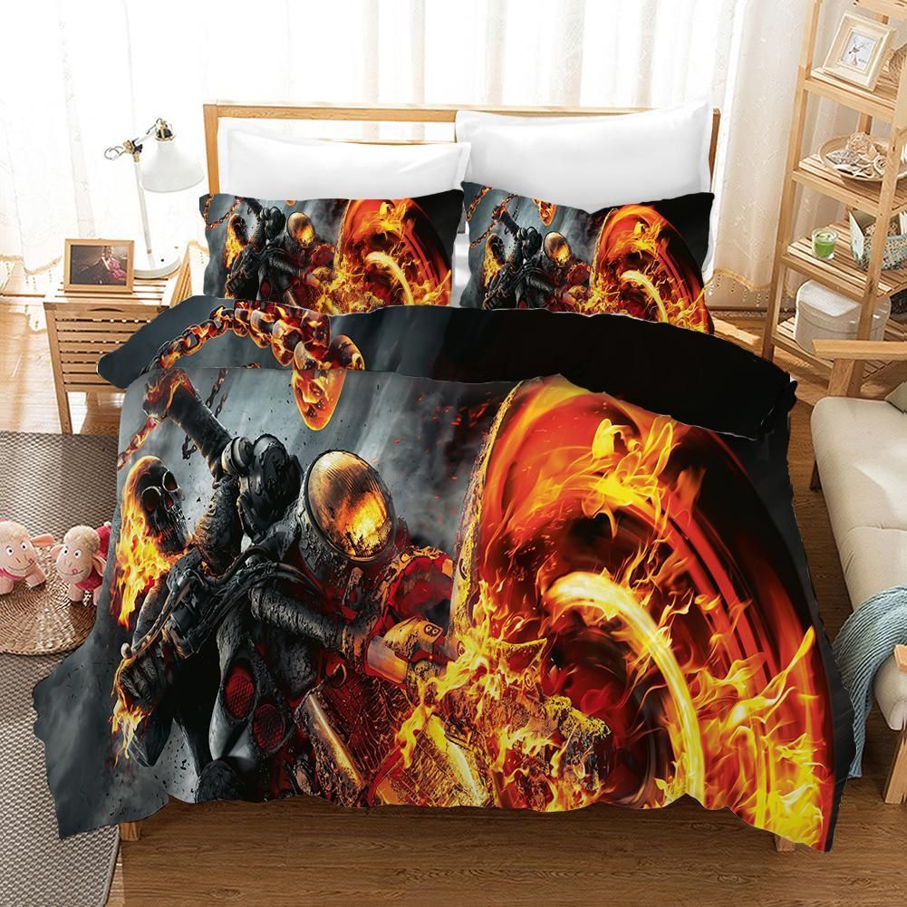 Ghost Rider 4 Duvet Cover Pillowcase Bedding Sets Home Bedroom