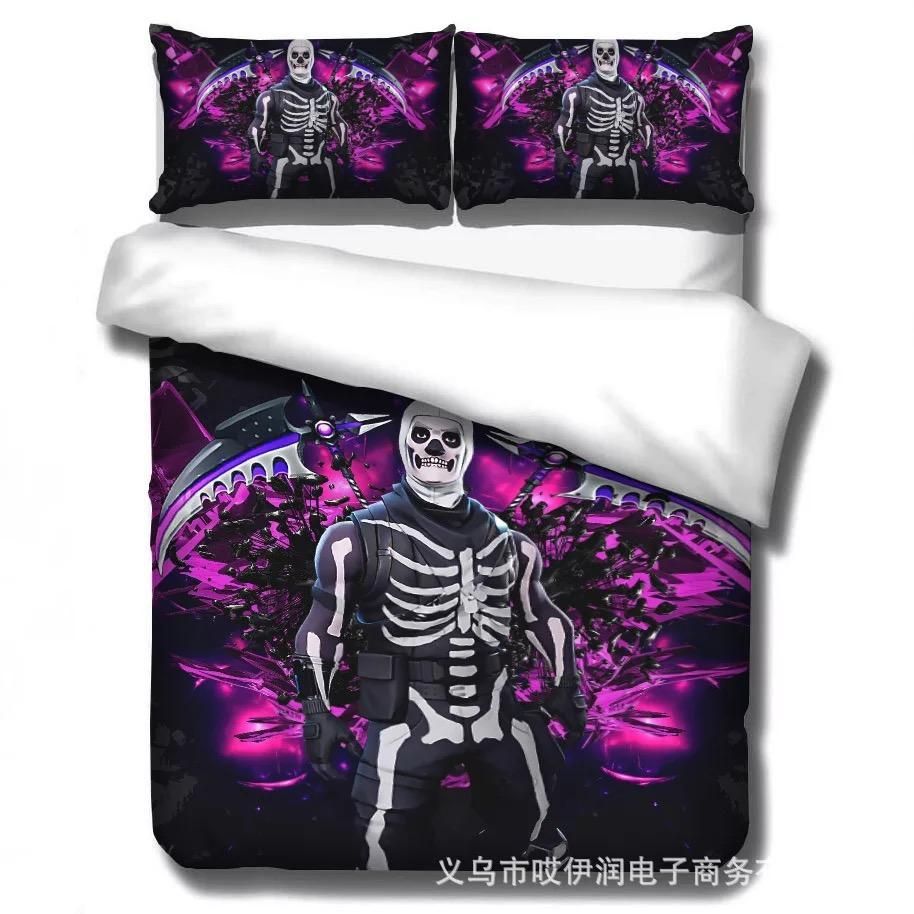 Game Fortnite Skull Trooper 11 Duvet Cover Pillowcase Bedding Set