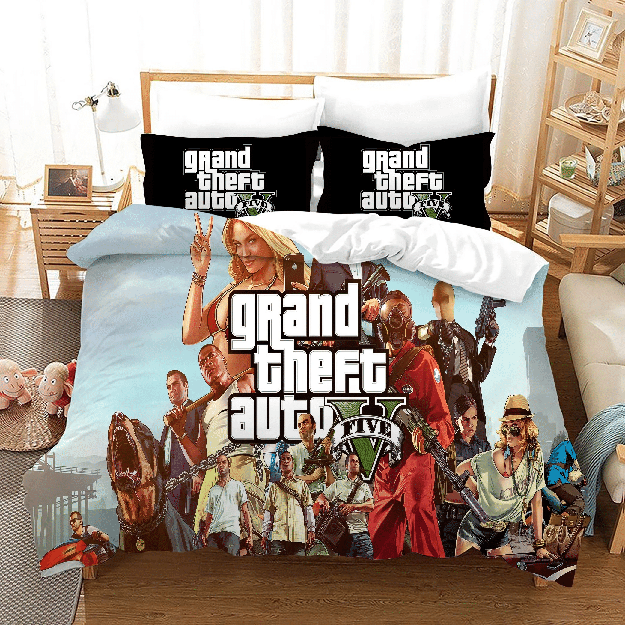Grand Theft Auto 25 Duvet Cover Pillowcase Bedding Sets Home