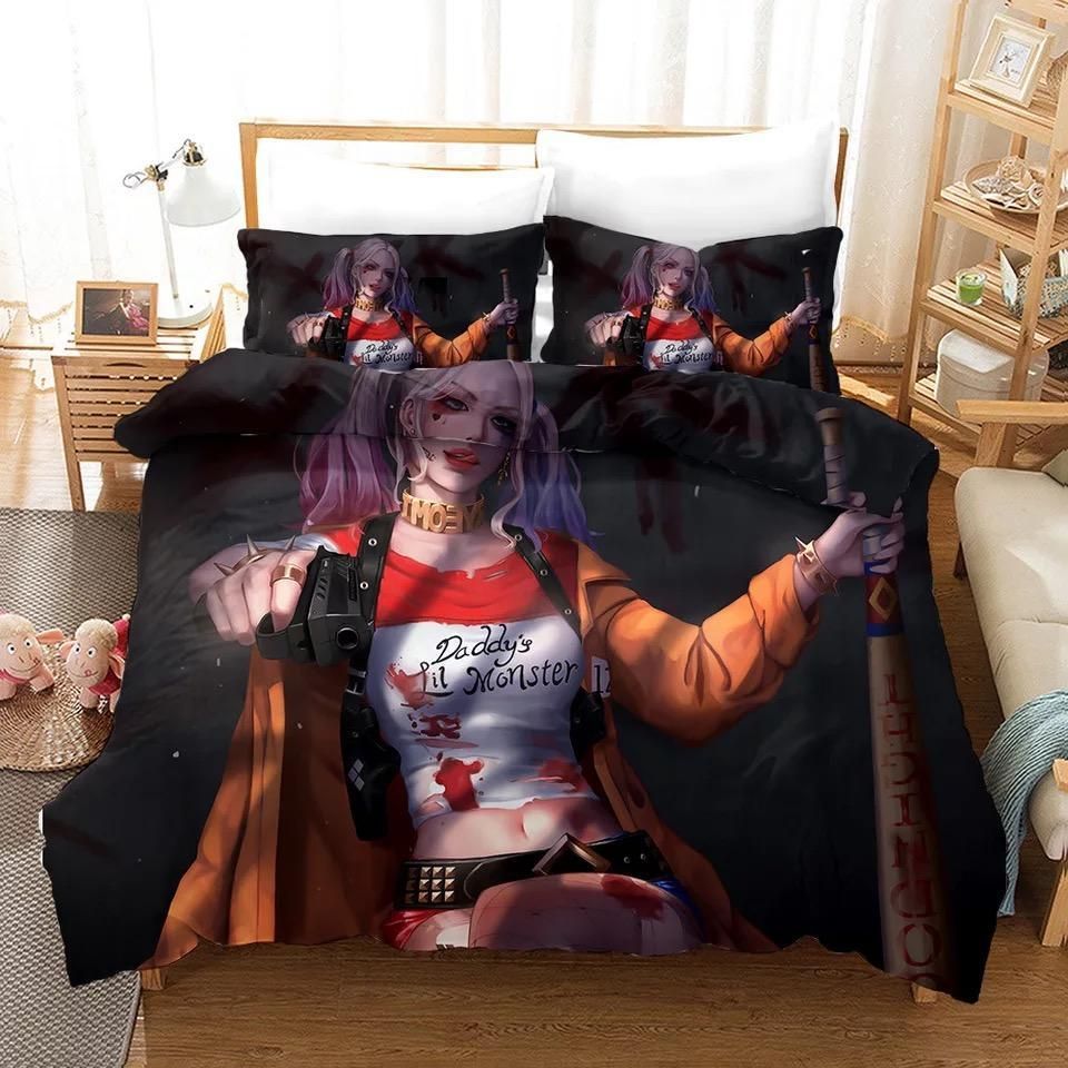 Harley Quinn 3 Duvet Cover Pillowcase Bedding Sets Home Bedroom