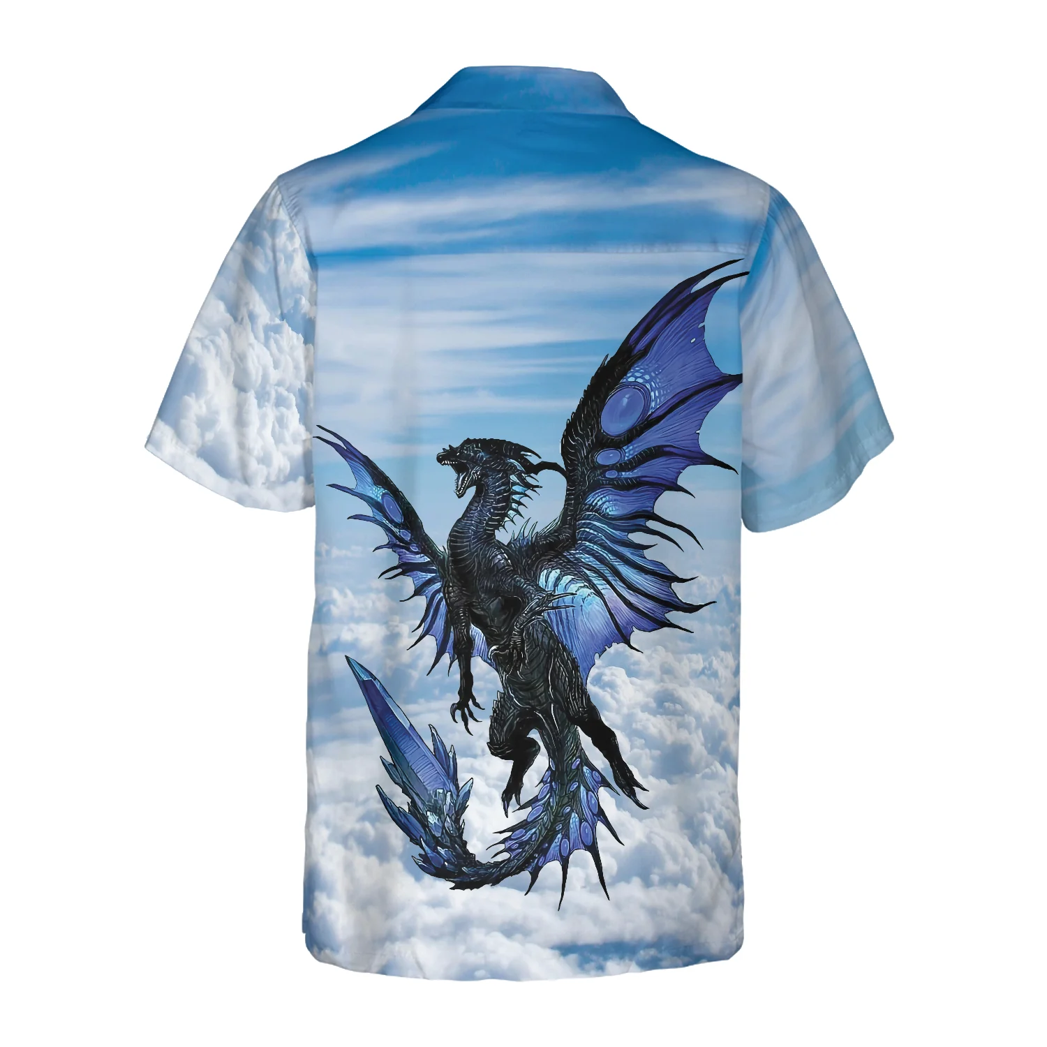 Blue Dragon On Blue Sky Hawaiian Shirt Aloha Shirt For Men and Women