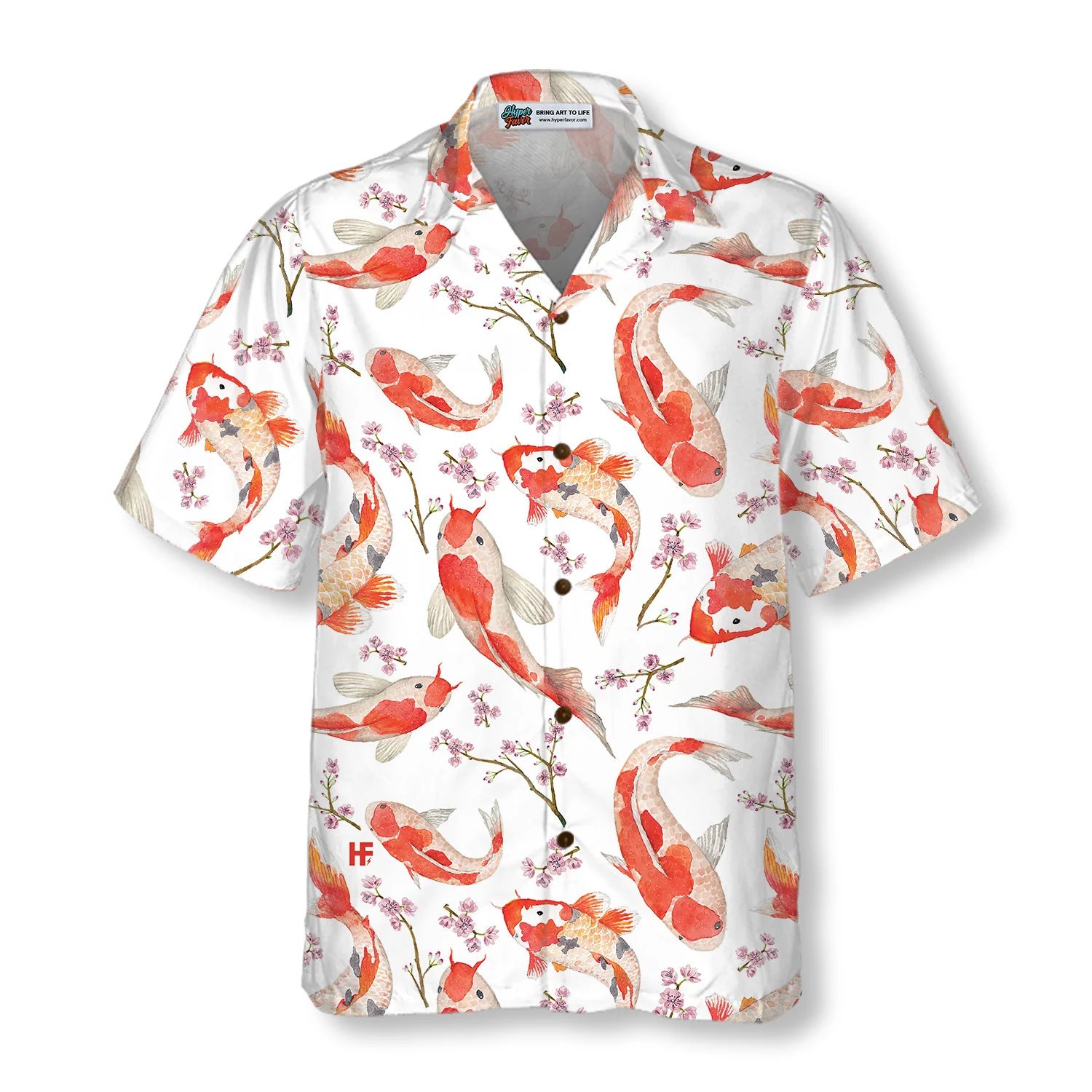 Koi Fish And Cherry Blossom Hawaiian Shirt Aloha Shirt For Men and Women