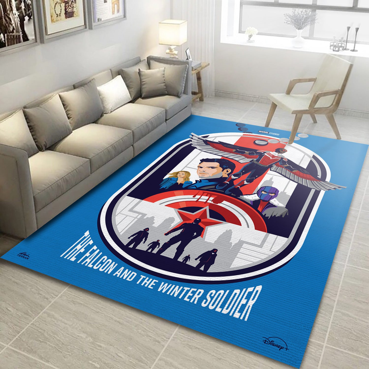 The Falcon And The Winter Soldier Blue Version Area Rug For Christmas, Living Room And Bedroom Rug - Home US Decor - Indoor Outdoor Rugs