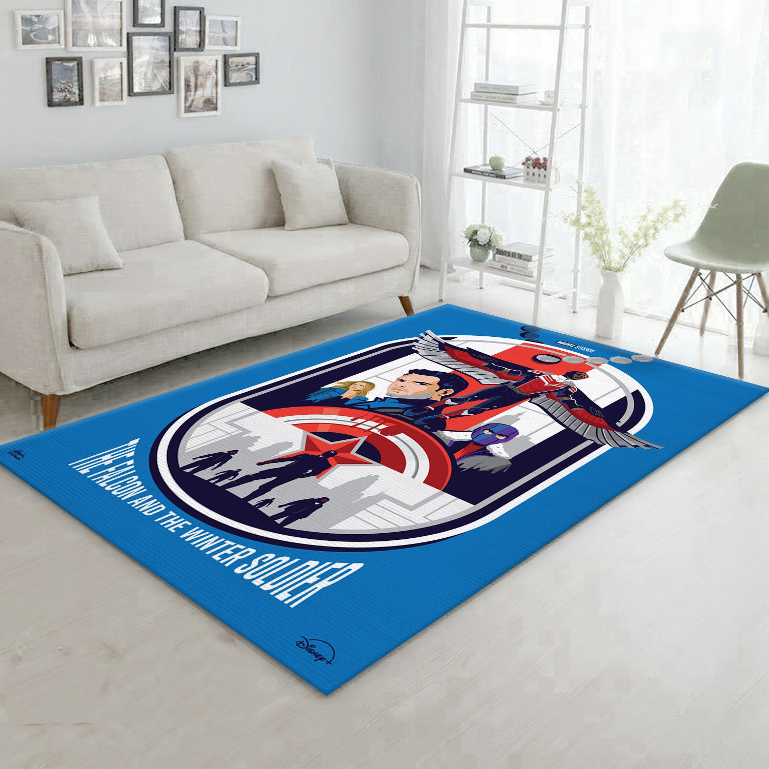 The Falcon And The Winter Soldier Blue Version Area Rug For Christmas, Living Room And Bedroom Rug - Home US Decor - Indoor Outdoor Rugs