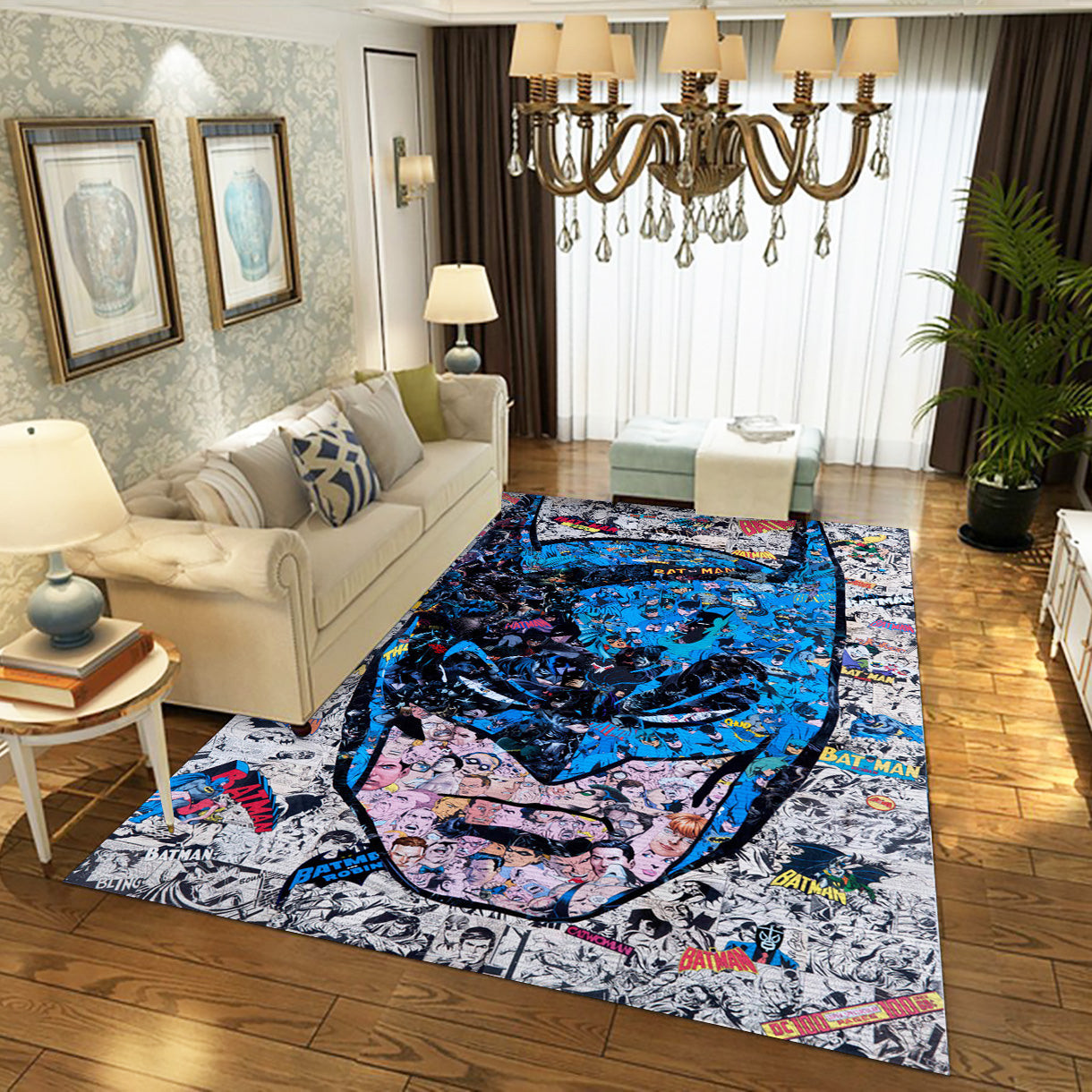 Batman Rug, Living Room Rug - Home Decor Floor Decor - Indoor Outdoor Rugs