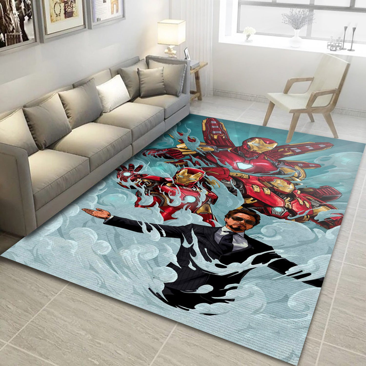 Legend Tony Stark Iron Man Area Rug, Living Room And Bedroom Rug - Floor Decor - Indoor Outdoor Rugs