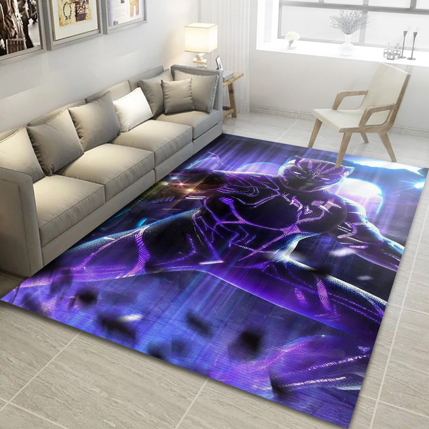 Black Panther Ver2 Movie Area Rug, Living Room Rug - Home Decor Floor Decor - Indoor Outdoor Rugs