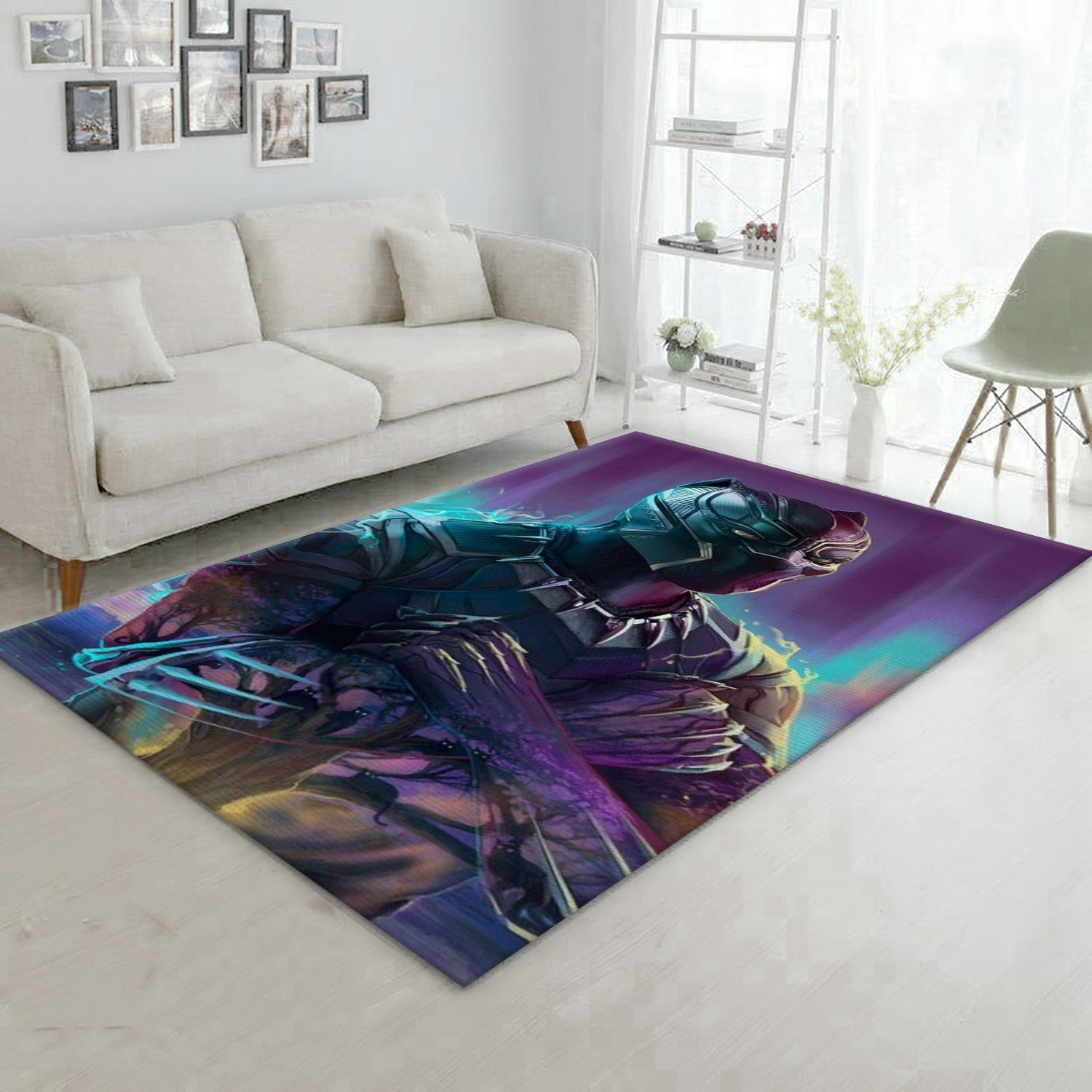 Black Panther Ver1 Movie Area Rug, Living Room Rug - Carpet Floor Decor - Indoor Outdoor Rugs