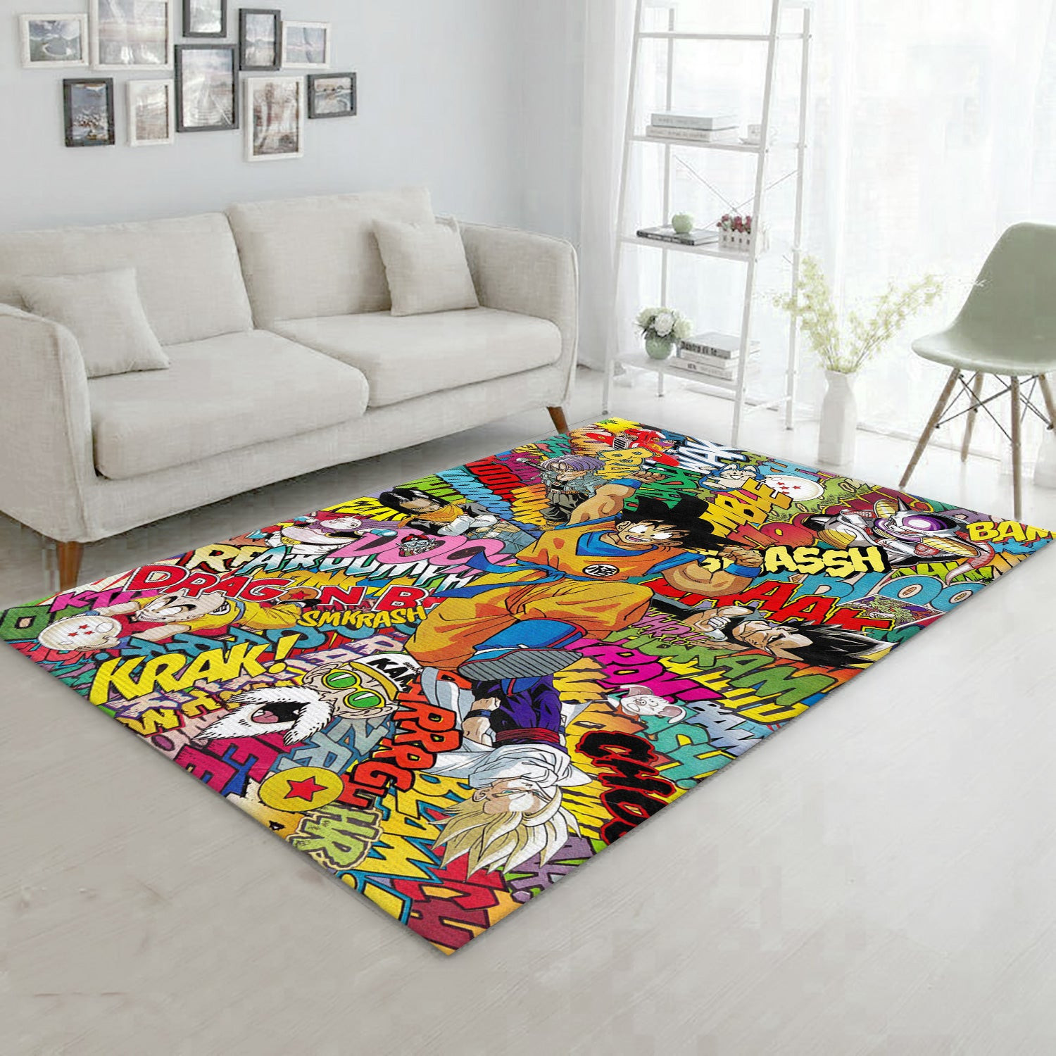 Happy Son Goku Movie Area Rug, Living Room Rug - Home Decor - Indoor Outdoor Rugs