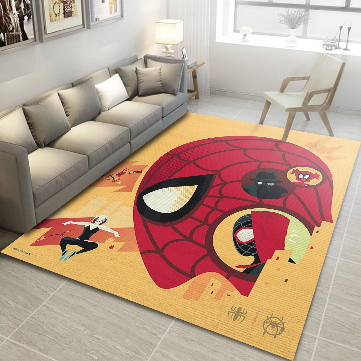 Spider Man Into The Spider Verse Peter Parker Miles Morales Area Rug, Living Room And Bedroom Rug - Floor Decor - Indoor Outdoor Rugs