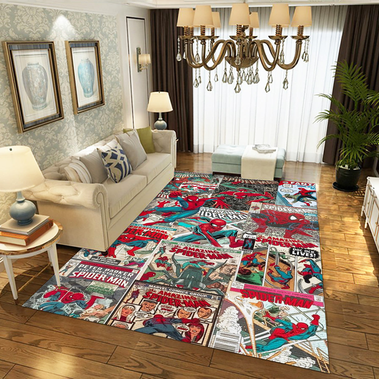 Spiderman Comic 1 Area Rug, Bedroom Rug - Home Decor Floor Decor - Indoor Outdoor Rugs