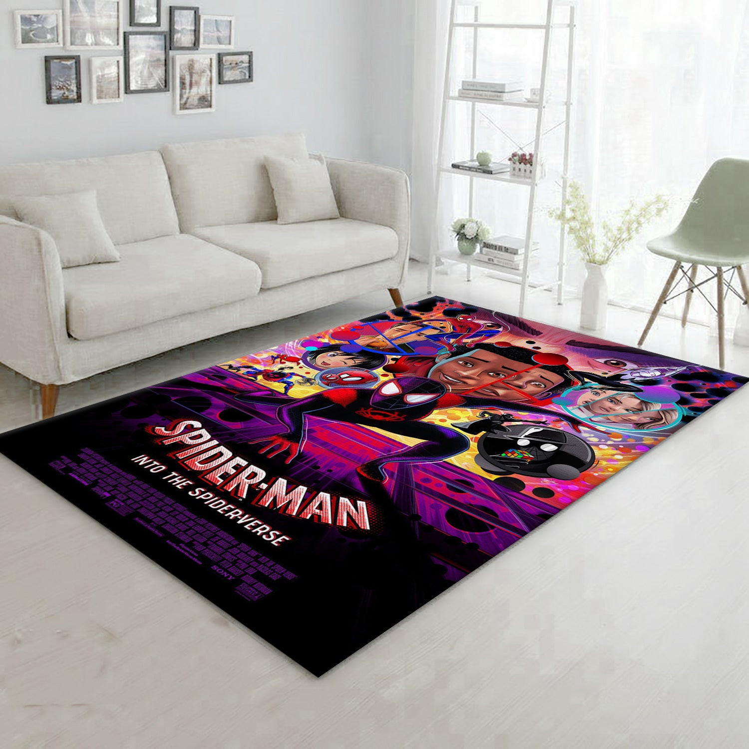 Spider Man Into The Spider Verse Area Rug For Christmas, Living Room Rug - Floor Decor - Indoor Outdoor Rugs