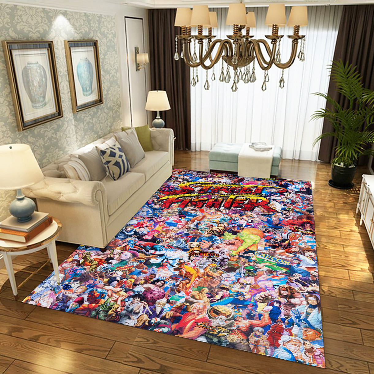 Street Fighter Area Rug, Living Room And Bedroom Rug - Home Decor - Indoor Outdoor Rugs