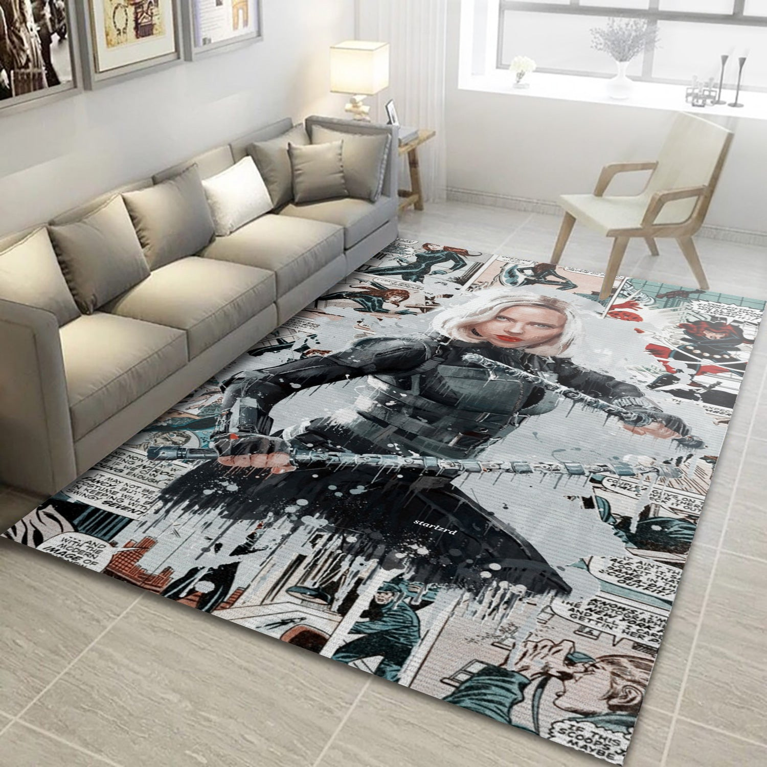 Black Widow Comic Ver1 Area Rug For Christmas, Living Room Rug - Home Decor Floor Decor - Indoor Outdoor Rugs