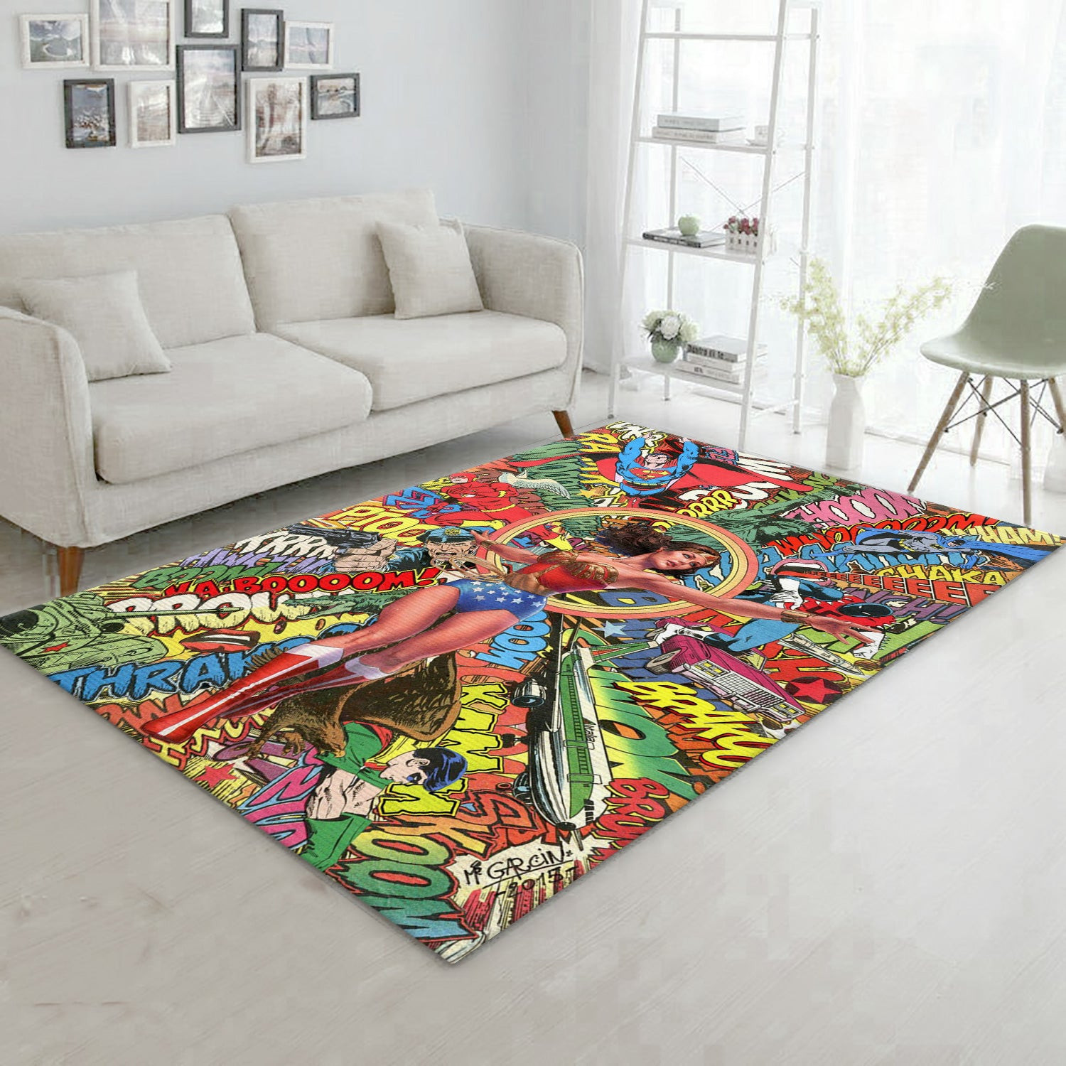 Wonder Woman Comic Area Rug For Christmas, Bedroom Rug - Home Decor - Indoor Outdoor Rugs