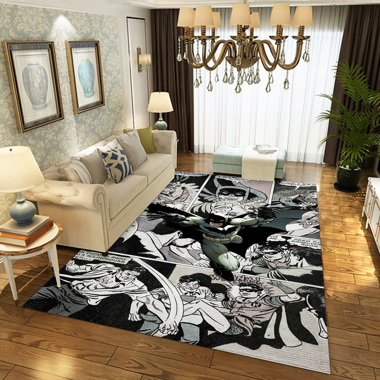 Batman Hero Comic Area Rug, Bedroom Rug - Carpet Floor Decor - Indoor Outdoor Rugs