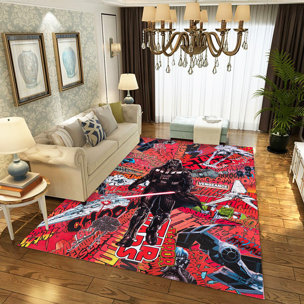 Star Wars Darth Red Rug, Living Room And Bedroom Rug - Home Decor Floor Decor - Indoor Outdoor Rugs