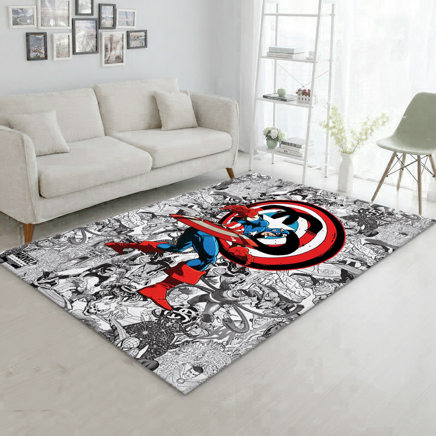 Captain America Comic Ver1 Area Rug, Bedroom Rug - Home US Decor - Indoor Outdoor Rugs