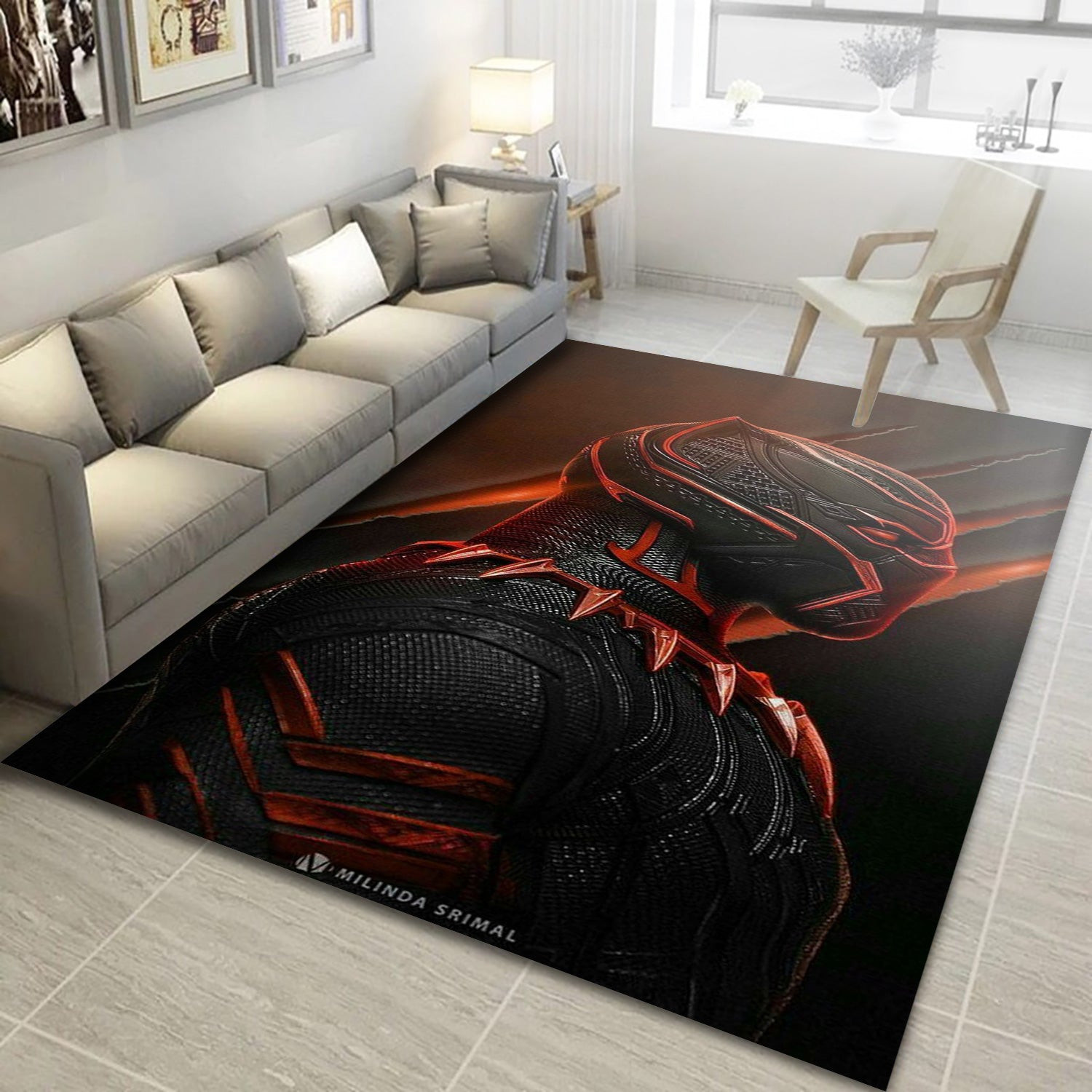 Black Panther Movie Area Rug, Living Room And Bedroom Rug - Home Decor - Indoor Outdoor Rugs