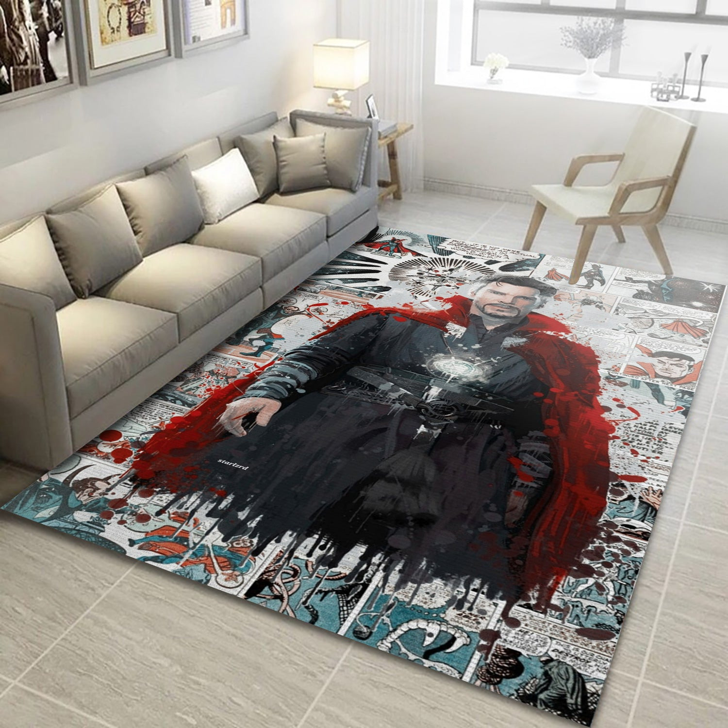 Doctor Strange Comic Ver2 Rug, Living Room Rug - Floor Decor - Indoor Outdoor Rugs