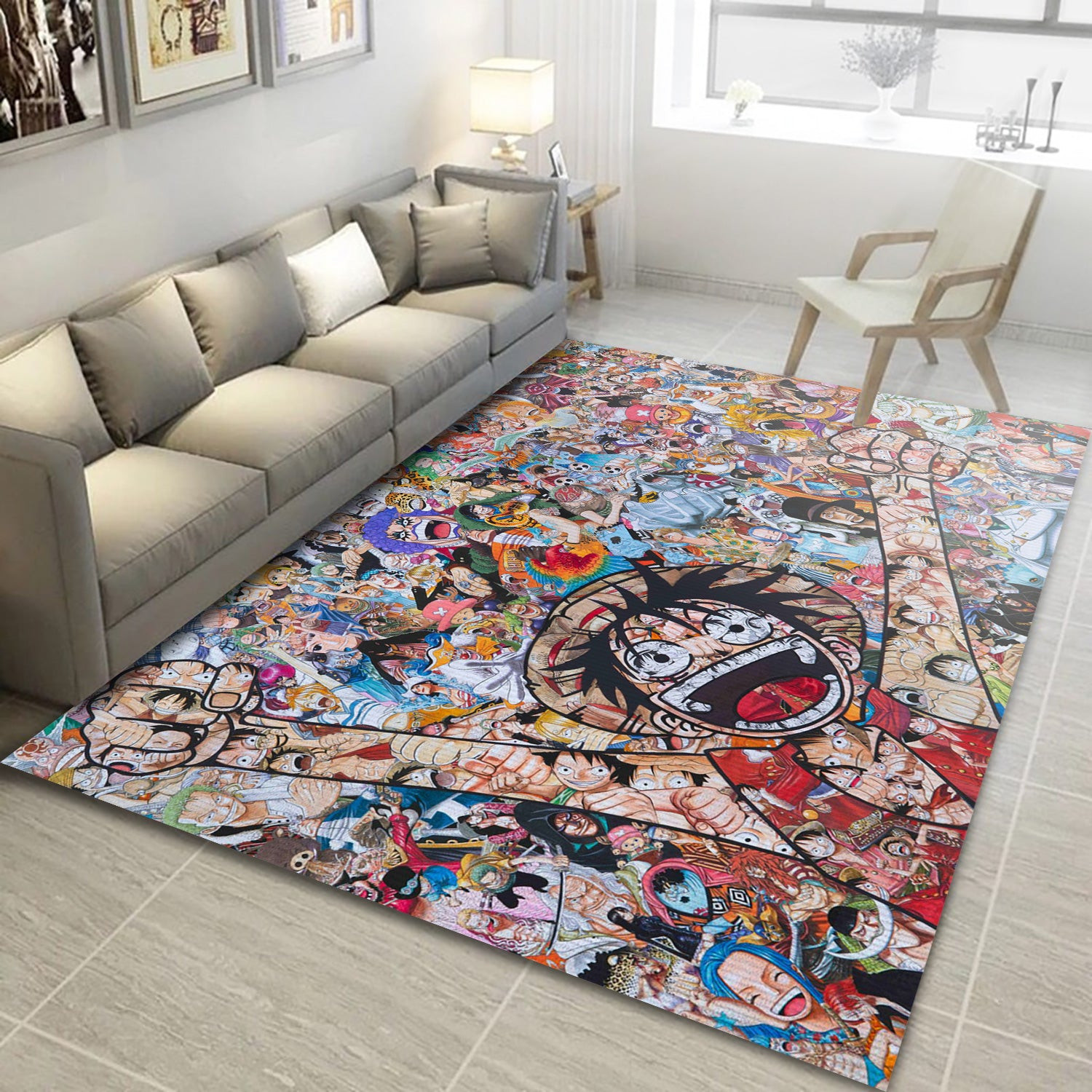 Happy Luffy Movie Area Rug, Living Room And Bedroom Rug - Floor Decor - Indoor Outdoor Rugs