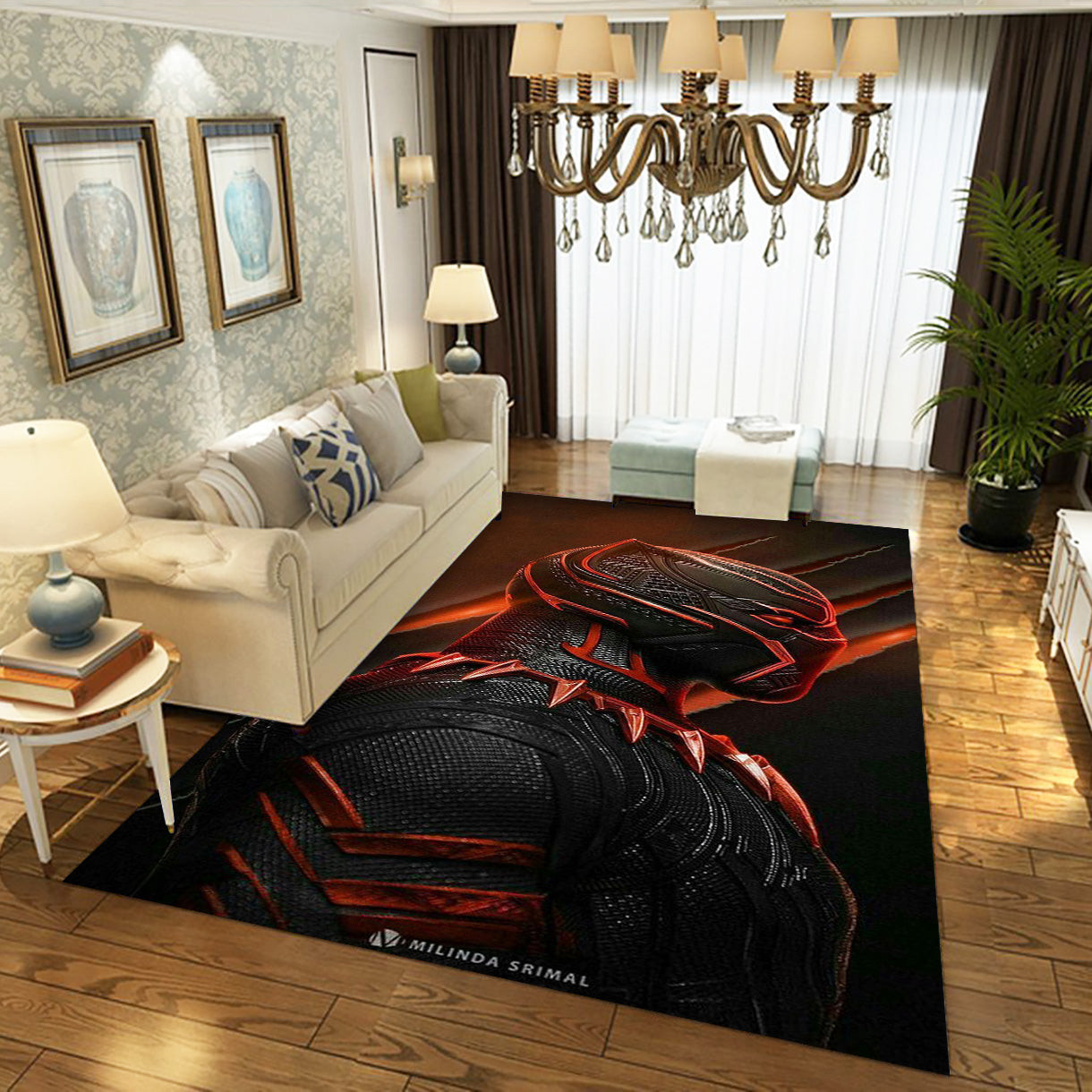 Black Panther Movie Area Rug, Living Room And Bedroom Rug - Home Decor - Indoor Outdoor Rugs