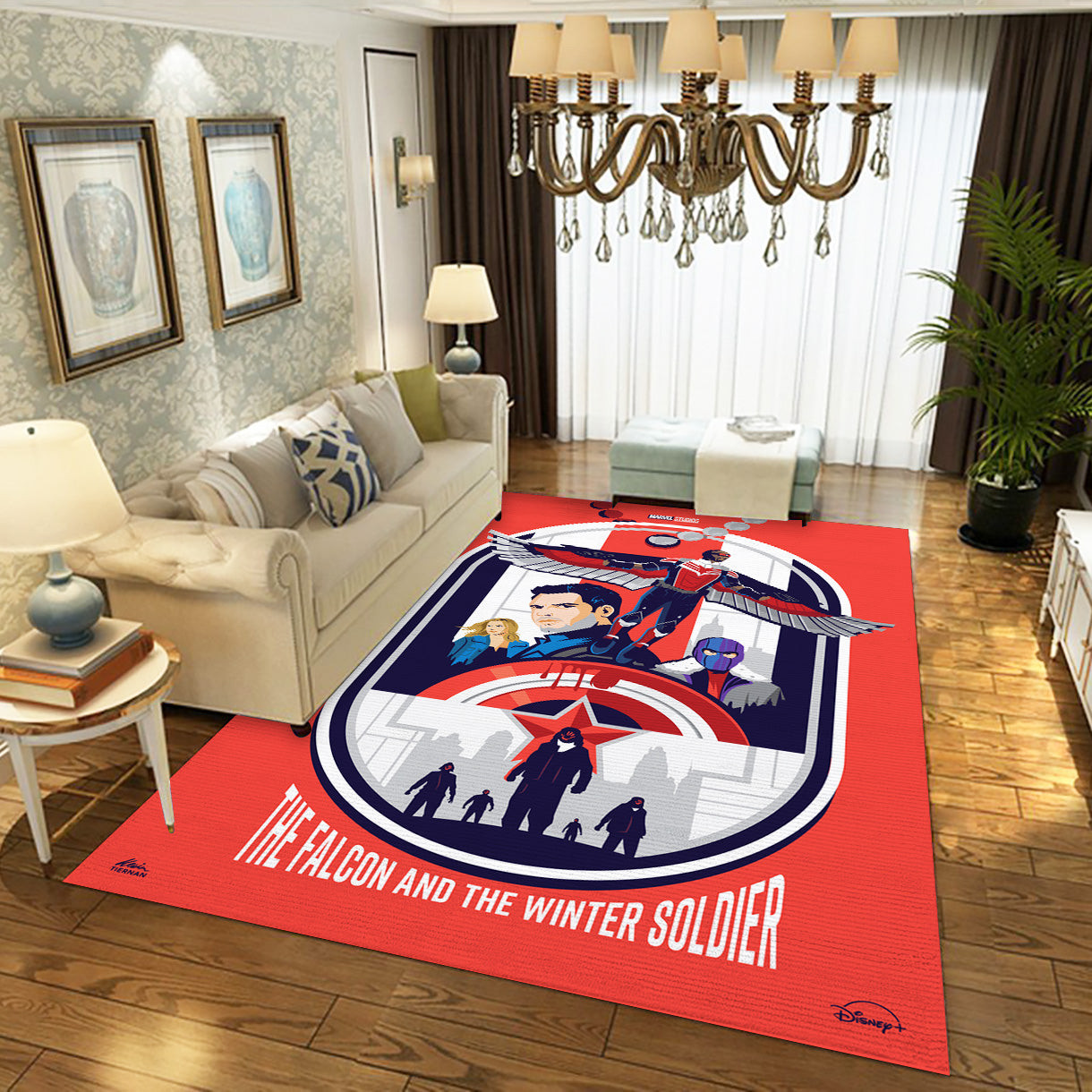 The Falcon And The Winter Soldier Red Version Rug, Living Room Rug - Floor Decor - Indoor Outdoor Rugs