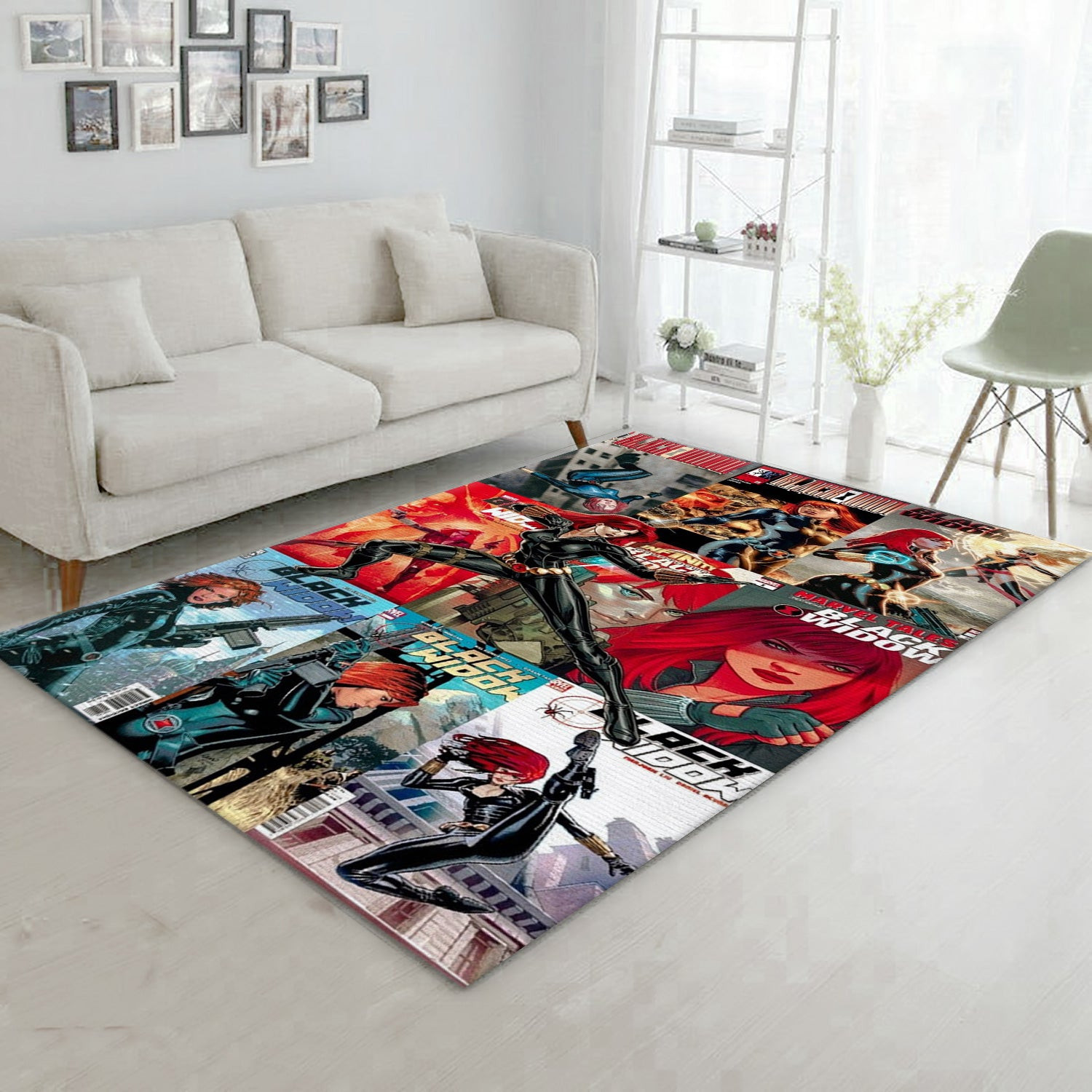 Black Widow Comic Area Rug, Bedroom Rug - Floor Decor - Indoor Outdoor Rugs